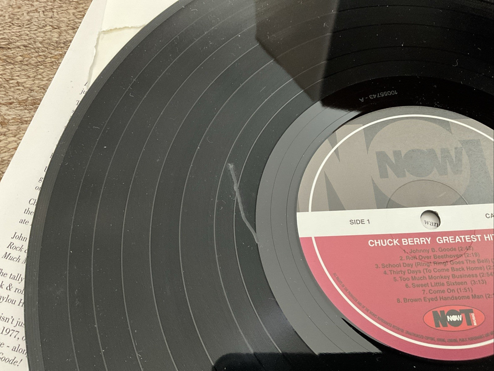 Greatest Hits by Chuck Berry Record 2018 Scratch On Side 1