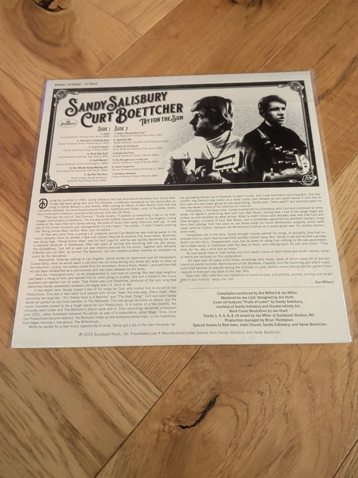 Sandy Salisbury & Curt Boettcher Try for the Sun VINYL Deluxe  12" Album LP 