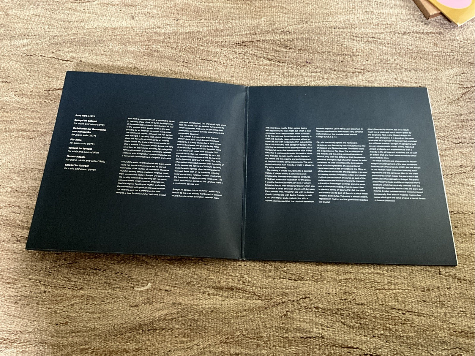 Benjamin Hudson sebastian Klin - Arvo Part Spiegel Im Spiegel VINYL