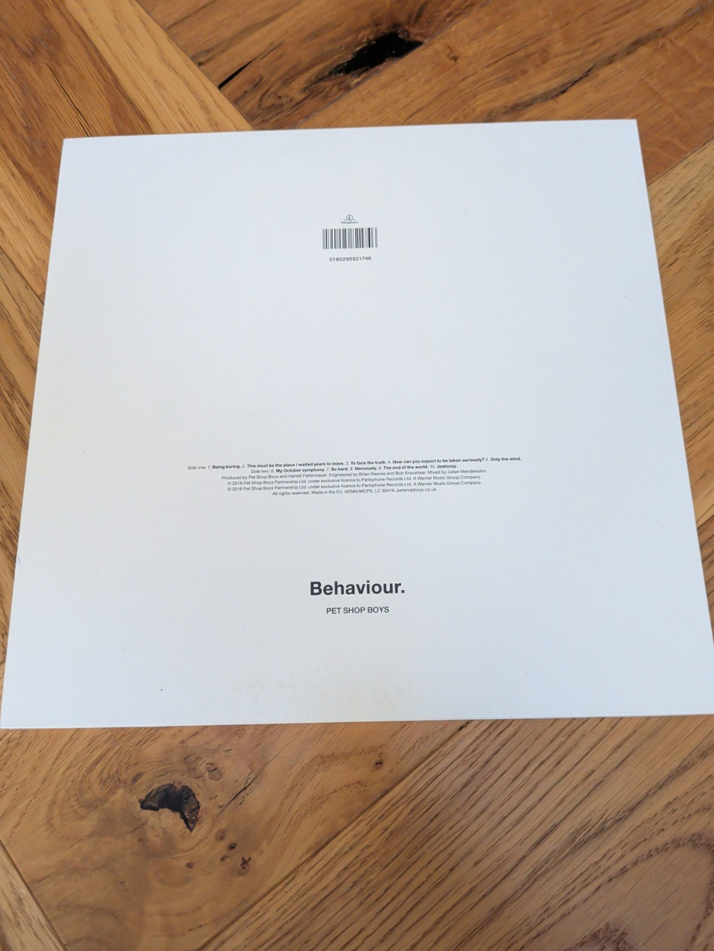 Behaviour by Pet Shop Boys Vinyl LP 2018 - See Description