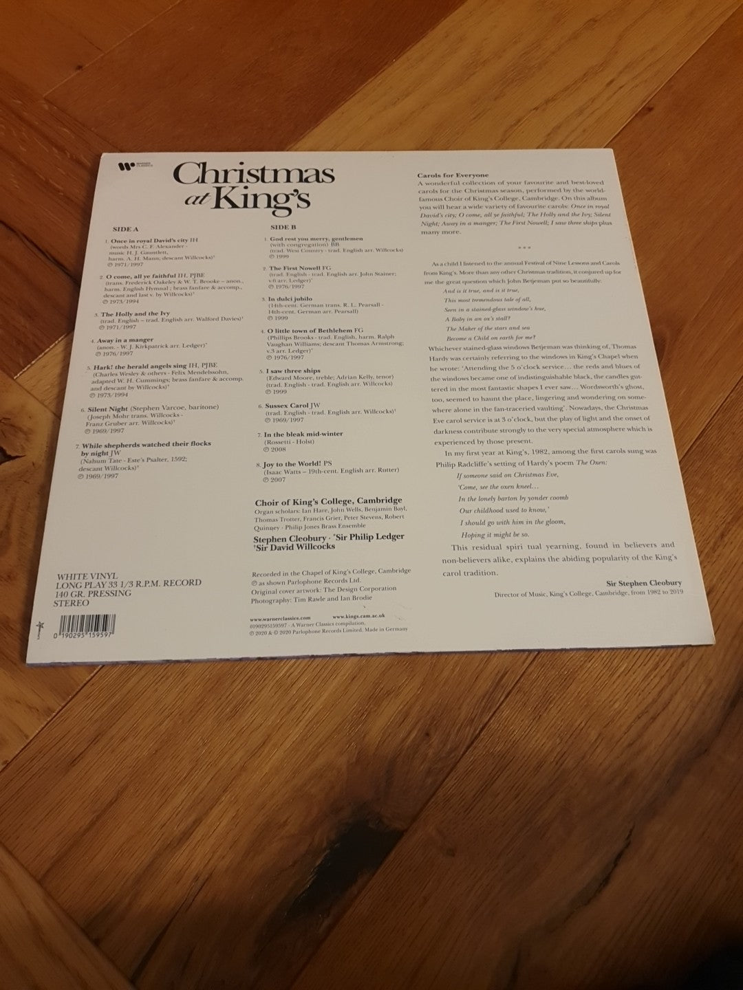 Choir of King's College, Cambridge : Christmas at King's White VINYL 12" Album
