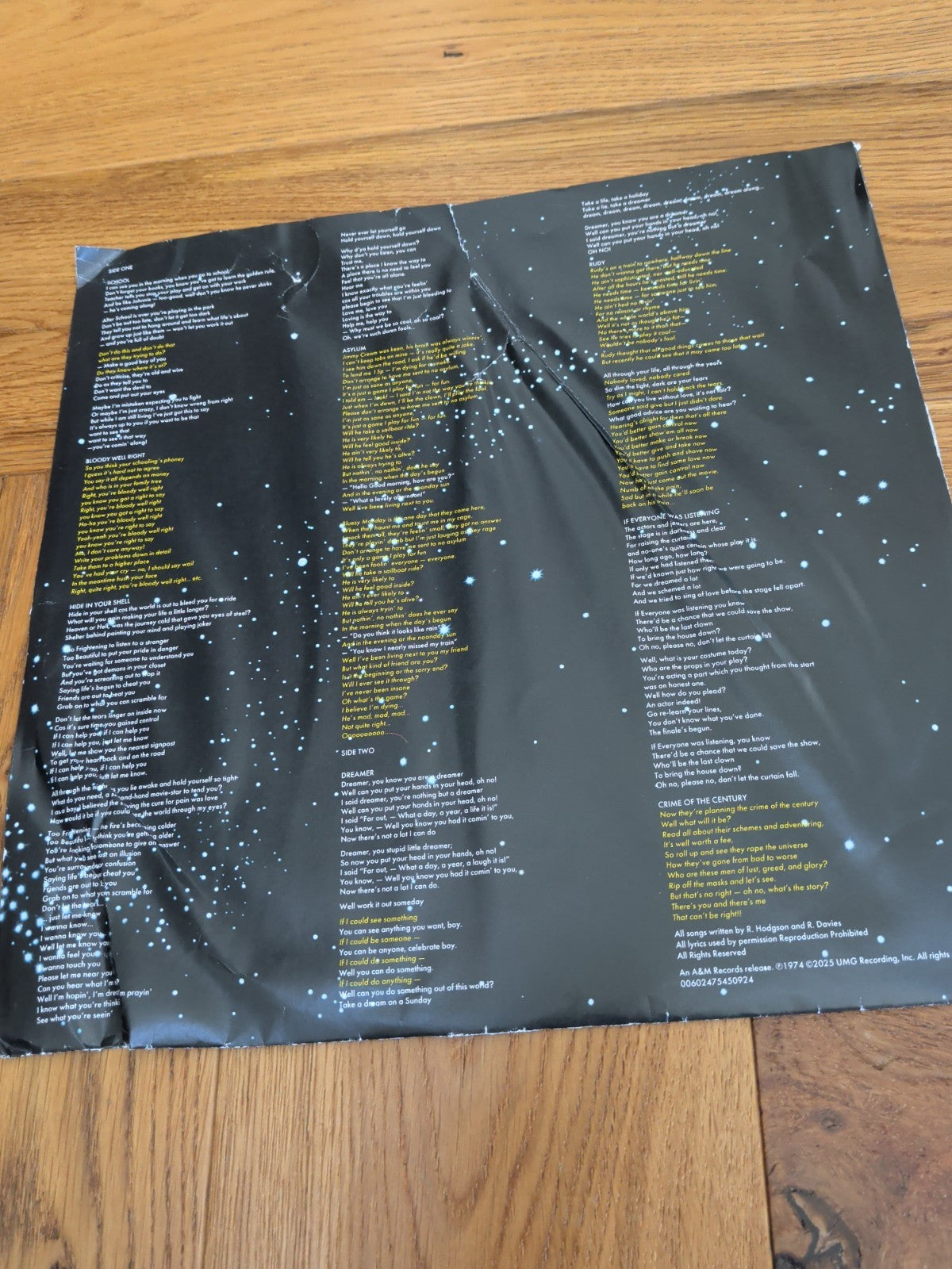 SUPERTRAMP Crime Of The Century half speed remast 180g LP Vinyl READ DESCRIPTION