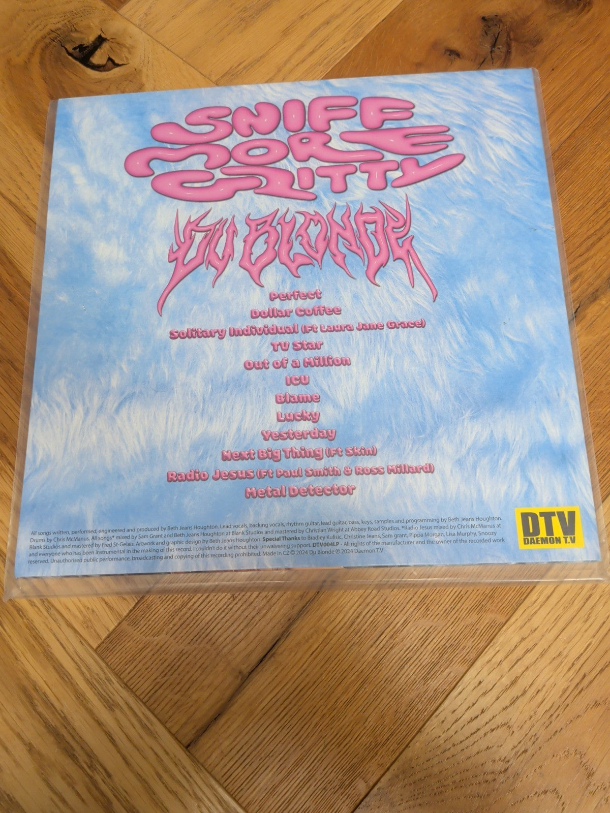Du Blonde SNIFF MORE GRITTY LP Album Coloured Baby Blue Vinyl