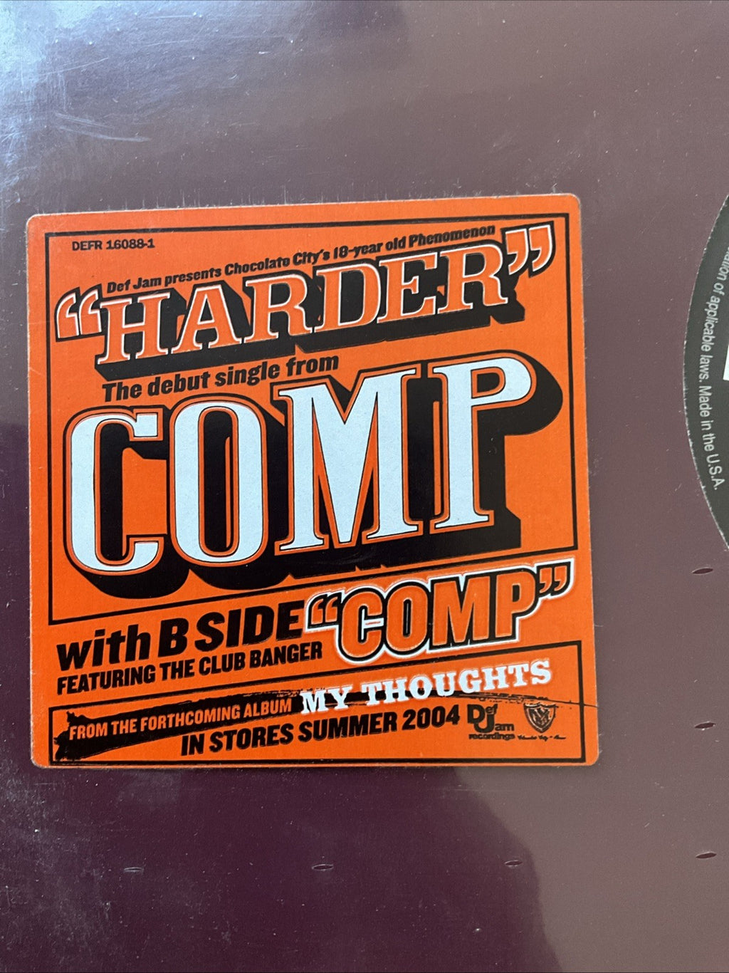 Comp - Harder - 12” (US, Promo) Def Jam Records Vinyl New Sealed