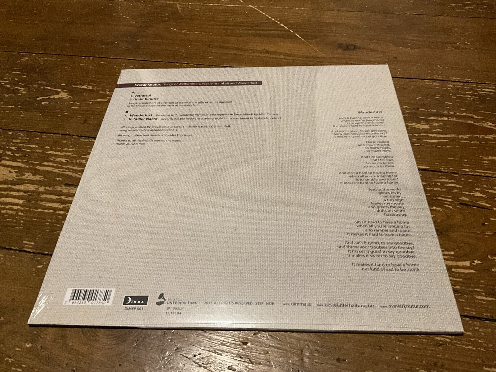 Songs of Weltschmerz, Waldeinsamkeit Svavar Knutur Knútur Sealed