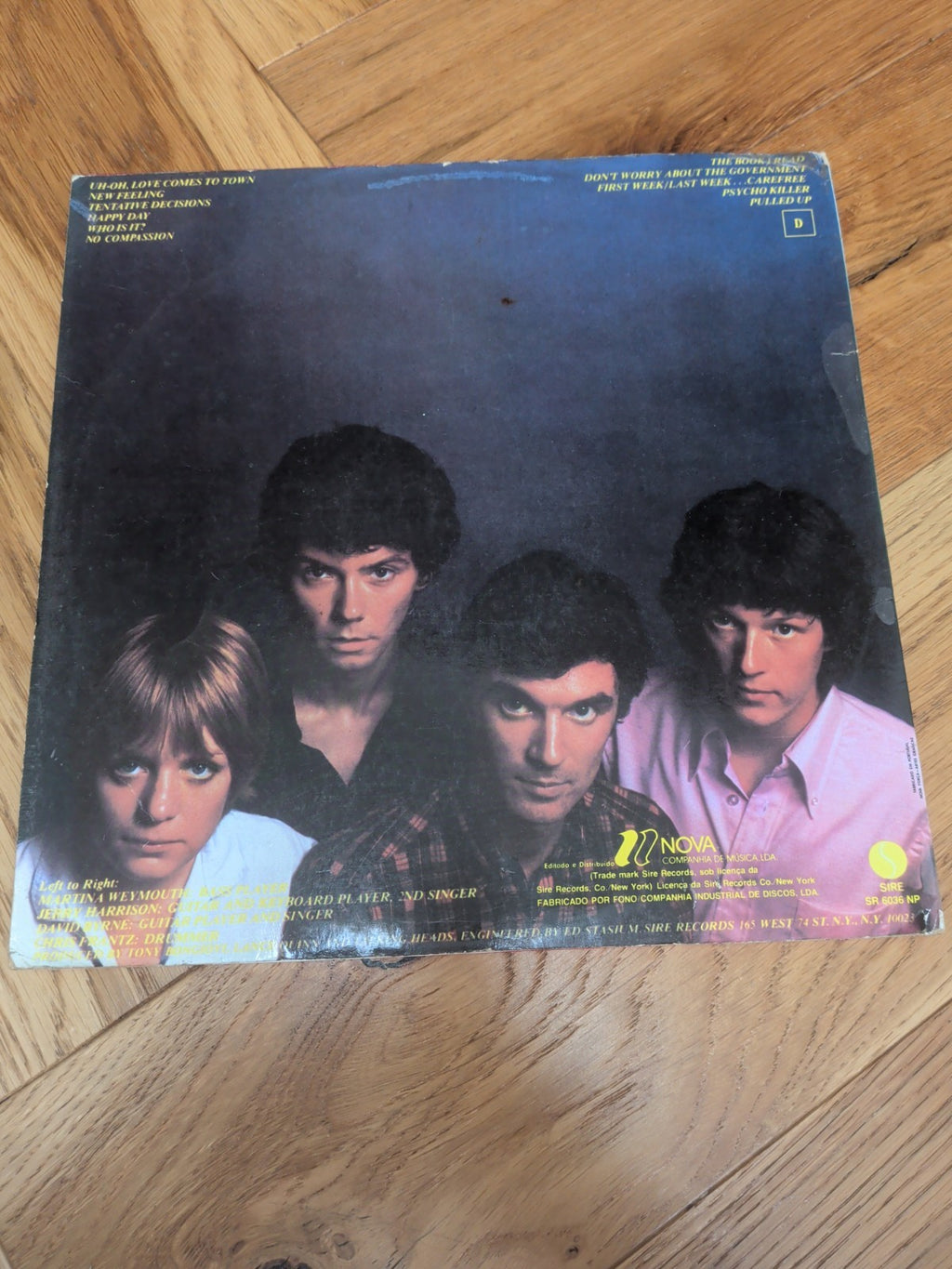 TALKING HEADS  TALKING HEADS 77  EUROPE ISSUE  LYRIC INNER SLEEVE Vinyl LP