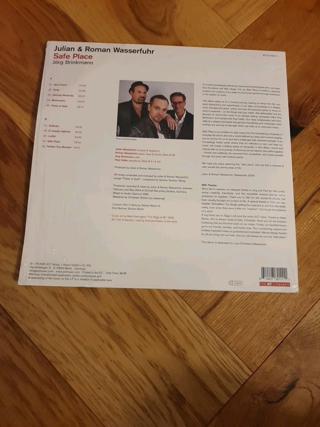 Julian Wasserfuhr & Roman Wasserfuhr : Safe Place Vinyl 12" Album (2025)