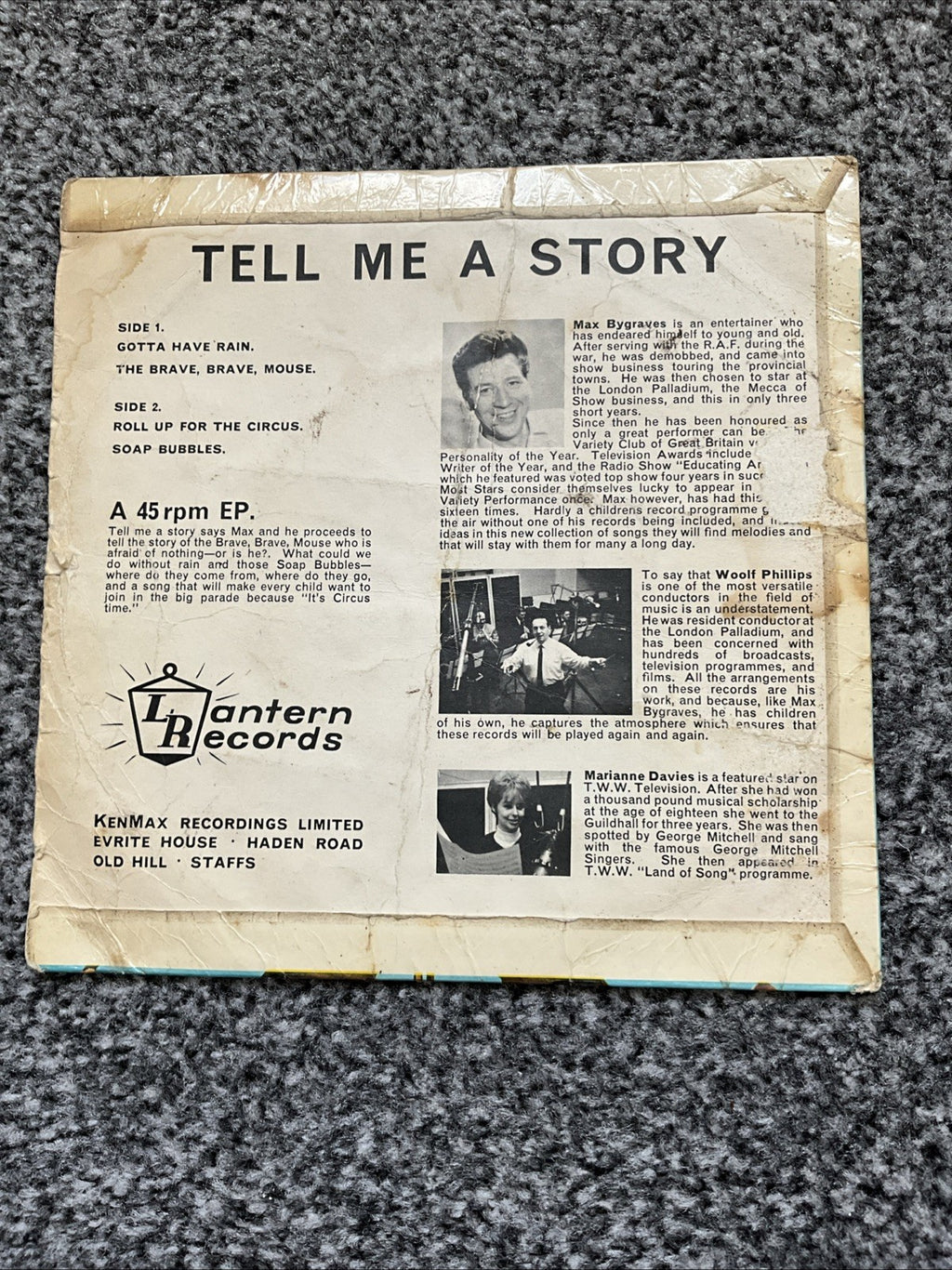 max bygraves vinyl Tell Me A Story