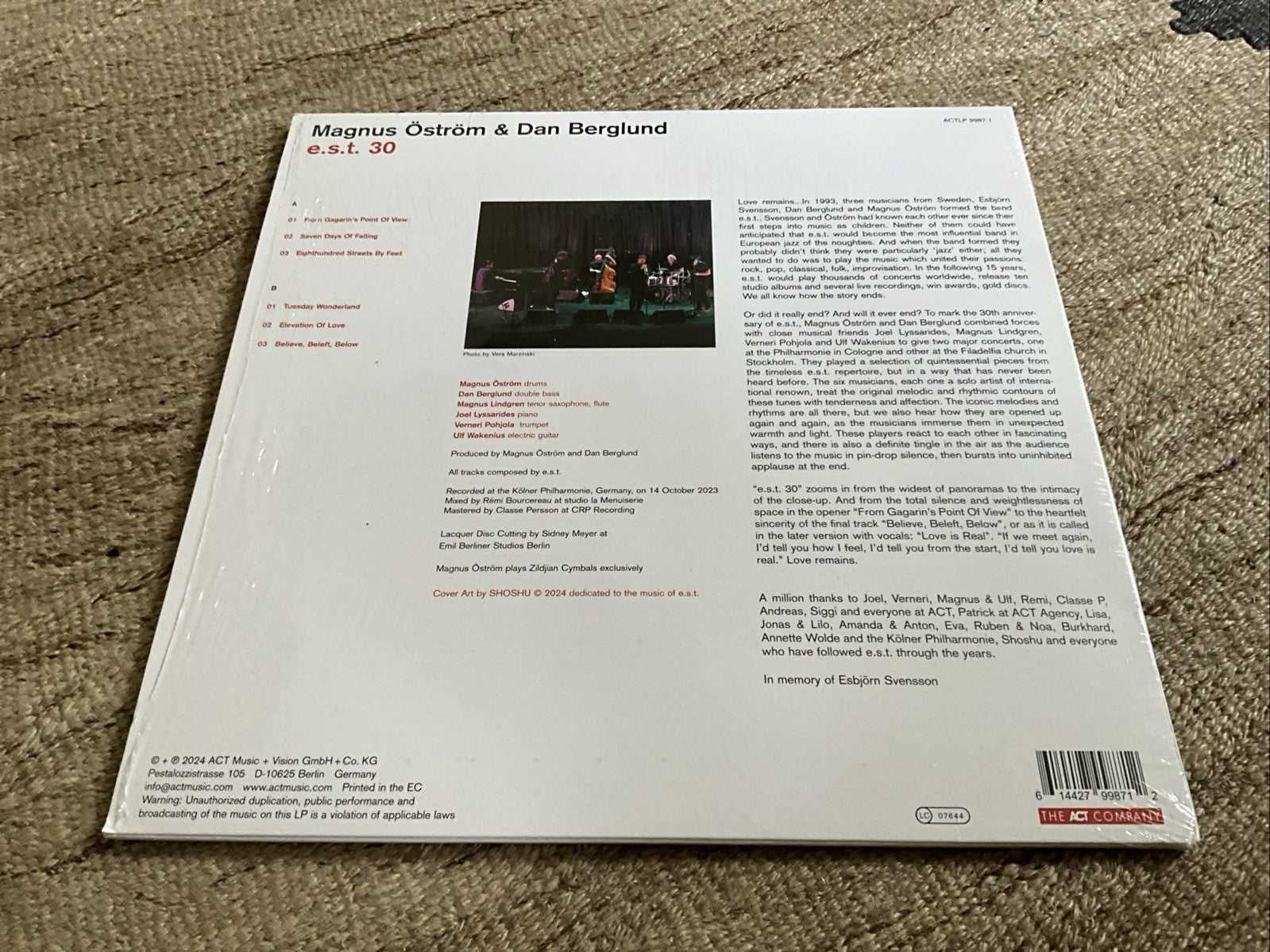 Magnus Öström & Dan Berglund E.s.t. 30 (Vinyl) 12" Album